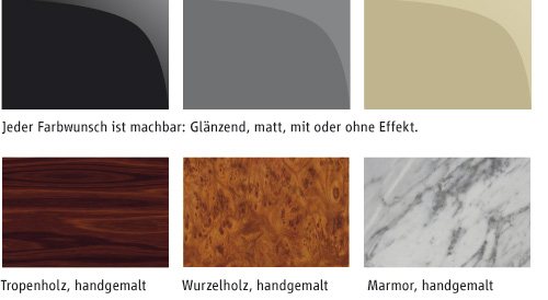 Drei Lacke, zwei Holz- und ein Marmor-Musterdesign Drei Lacke, zwei Holz- und ein Marmor-Musterdesign